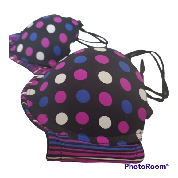 LA VIE EN ROSE Polka Dot Push Up Bra - Size XS, 32A - Picture 4 of 4